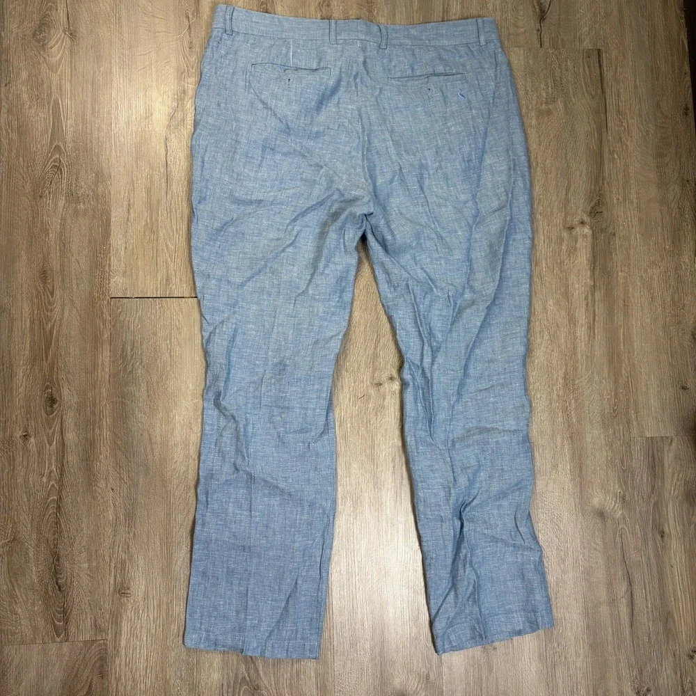Tailorbyrd 100% Linen Pants Mens 40x32 Blue Relaxed Lightweight Light Blue